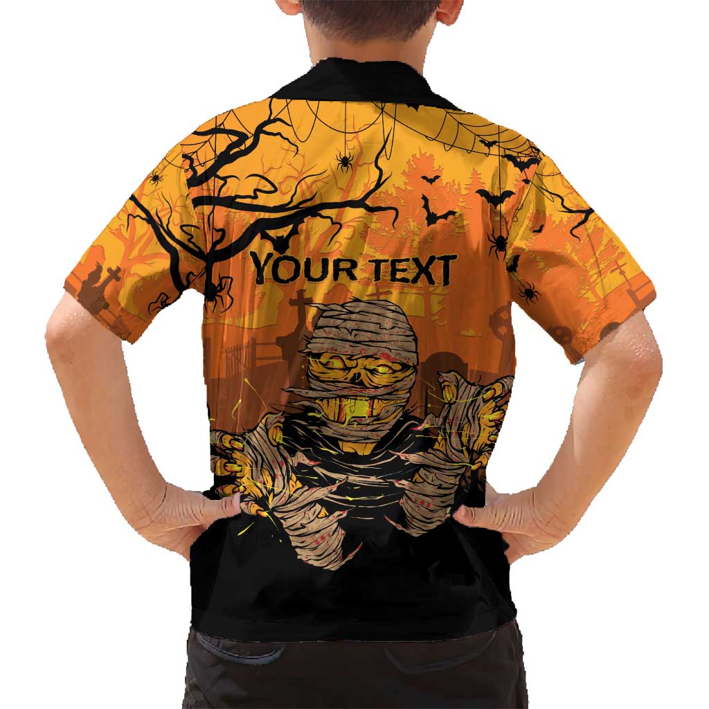 Personalized Halloween Egypt Mummy Family Matching Long Sleeve Bodycon Dress and Hawaiian Shirt Trick or Treat - Wonder Print Shop