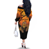 Personalized Halloween Egypt Mummy Family Matching Off The Shoulder Long Sleeve Dress and Hawaiian Shirt Trick or Treat - Wonder Print Shop