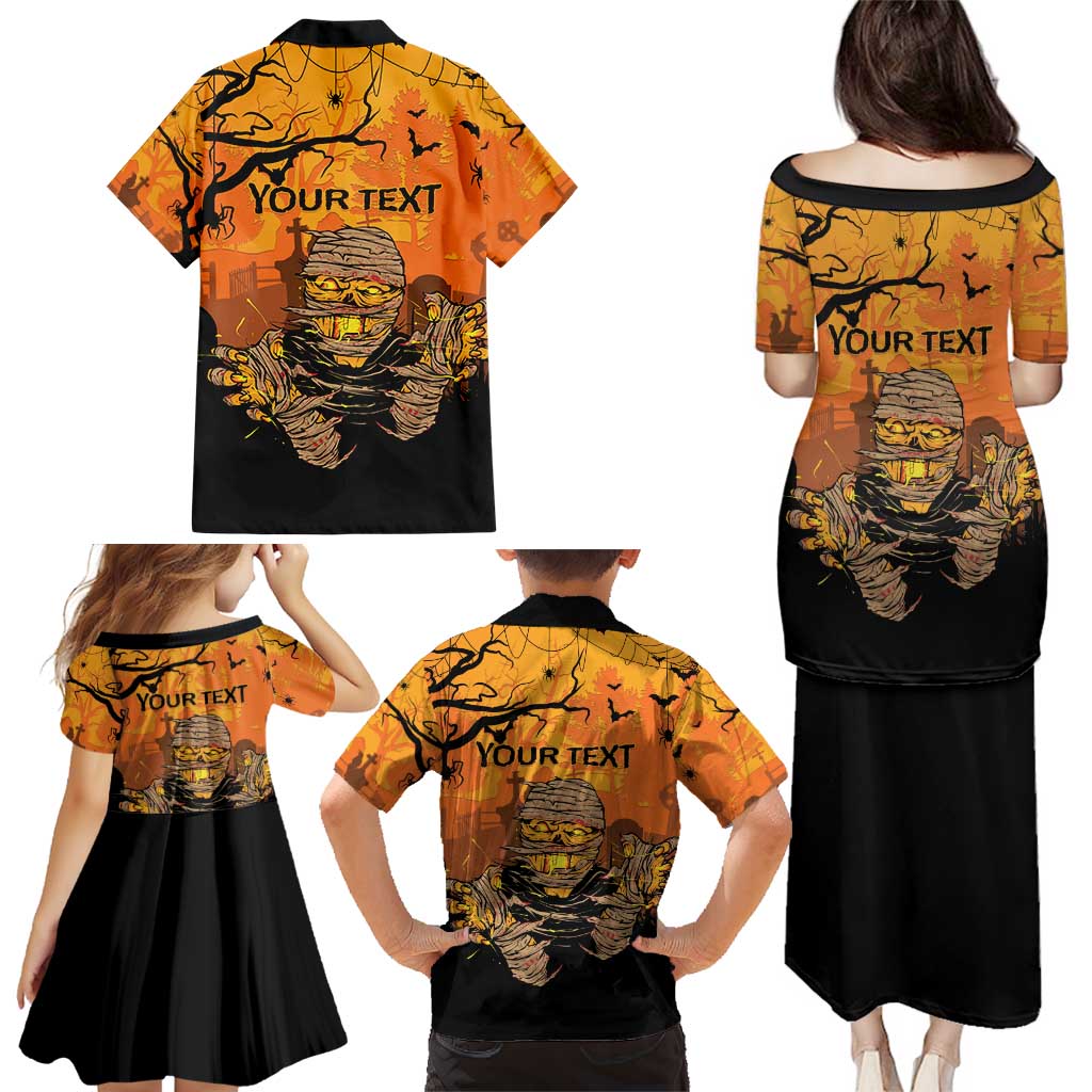 Personalized Halloween Egypt Mummy Family Matching Puletasi and Hawaiian Shirt Trick or Treat - Wonder Print Shop