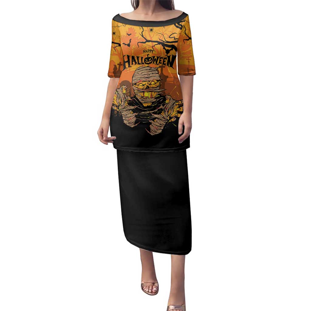 Personalized Halloween Egypt Mummy Family Matching Puletasi and Hawaiian Shirt Trick or Treat - Wonder Print Shop