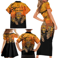 Personalized Halloween Egypt Mummy Family Matching Short Sleeve Bodycon Dress and Hawaiian Shirt Trick or Treat - Wonder Print Shop