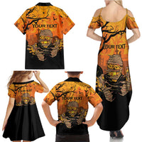 Personalized Halloween Egypt Mummy Family Matching Summer Maxi Dress and Hawaiian Shirt Trick or Treat - Wonder Print Shop