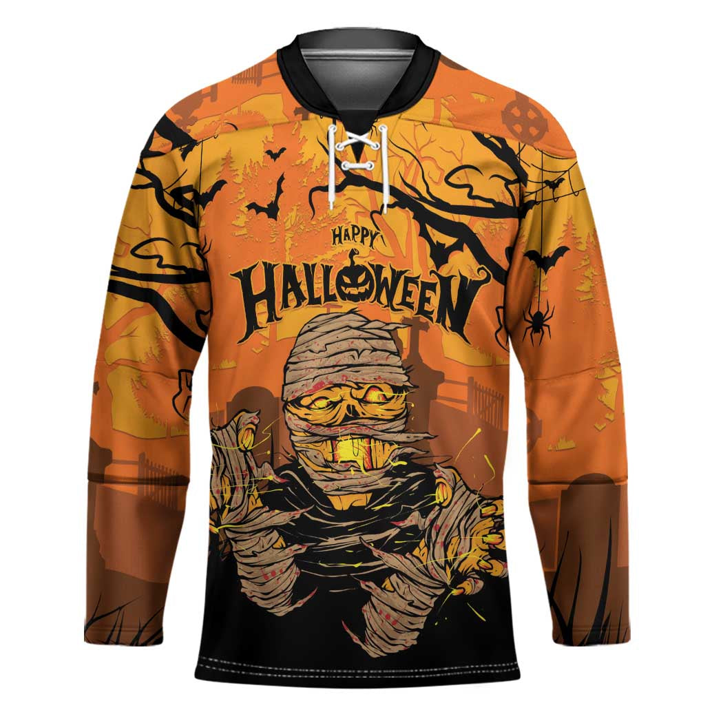 Personalized Halloween Egypt Mummy Hockey Jersey Trick or Treat - Wonder Print Shop