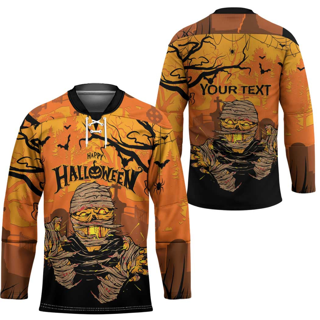 Personalized Halloween Egypt Mummy Hockey Jersey Trick or Treat - Wonder Print Shop