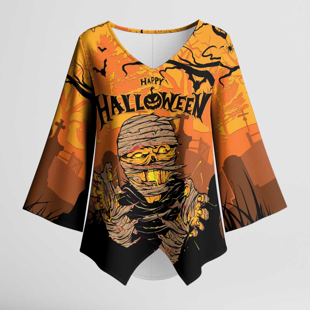 Personalized Halloween Egypt Mummy Kimono Sleeve Blouse Trick or Treat - Wonder Print Shop