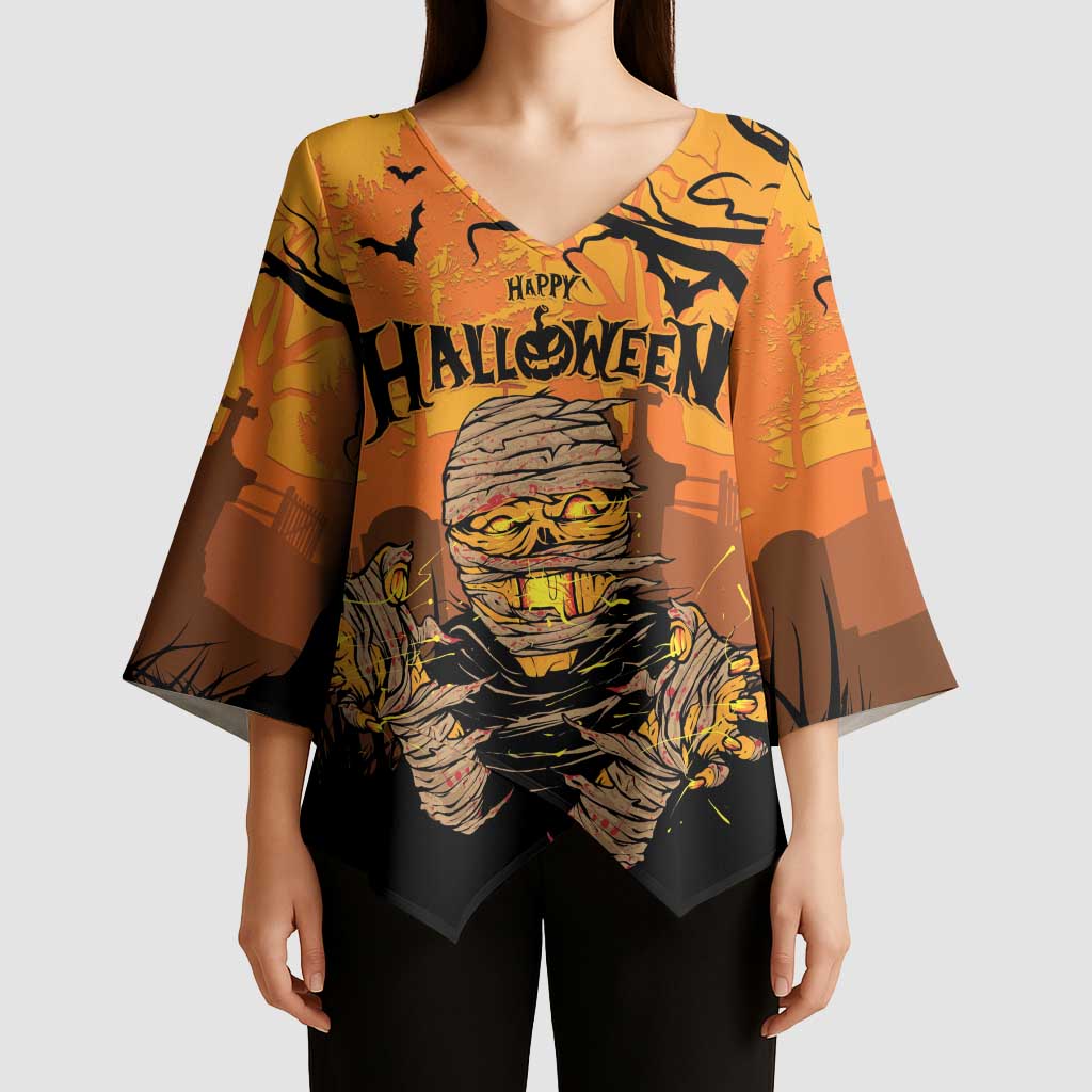 Personalized Halloween Egypt Mummy Kimono Sleeve Blouse Trick or Treat - Wonder Print Shop