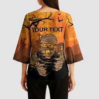 Personalized Halloween Egypt Mummy Kimono Sleeve Blouse Trick or Treat - Wonder Print Shop