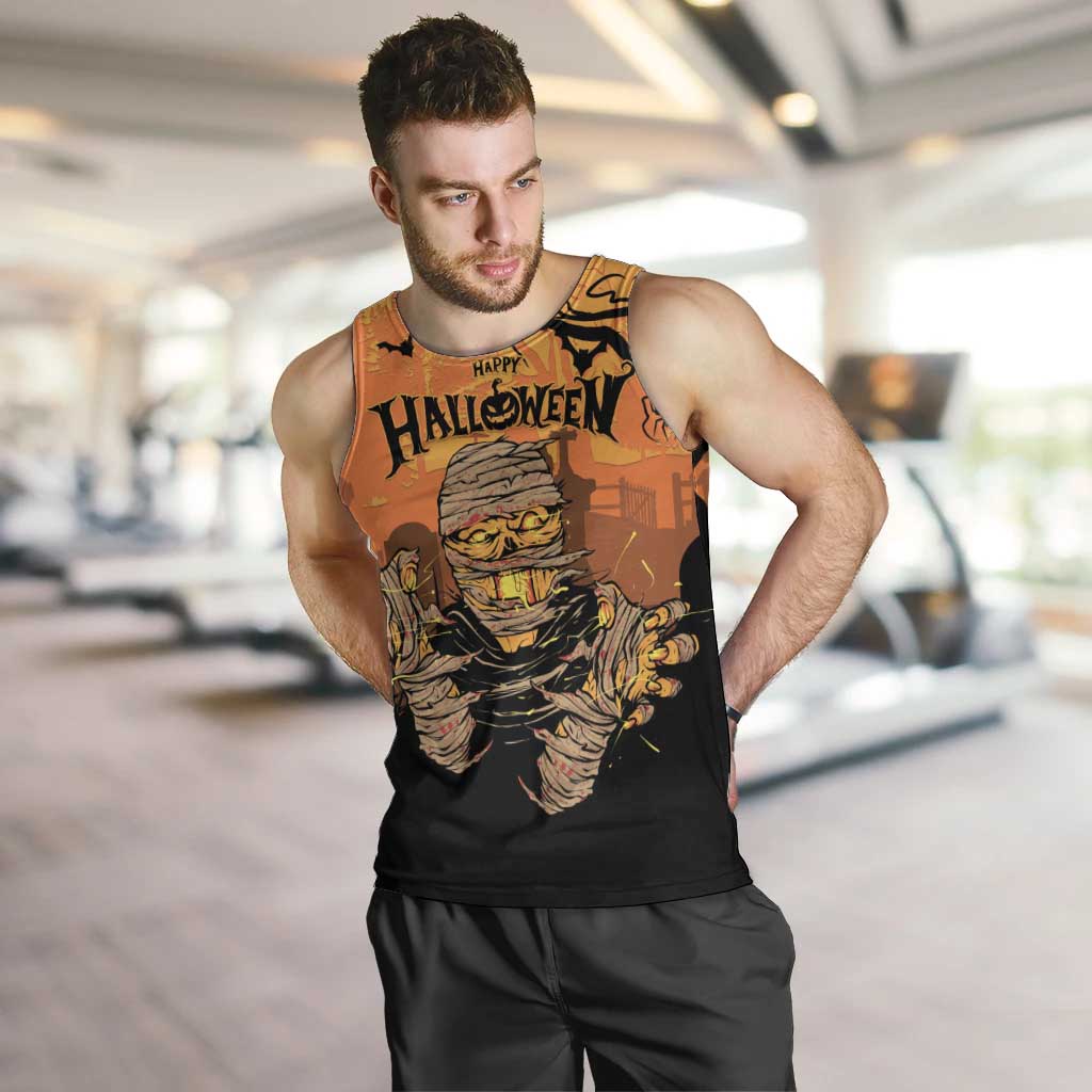 Personalized Halloween Egypt Mummy Men Tank Top Trick or Treat - Wonder Print Shop