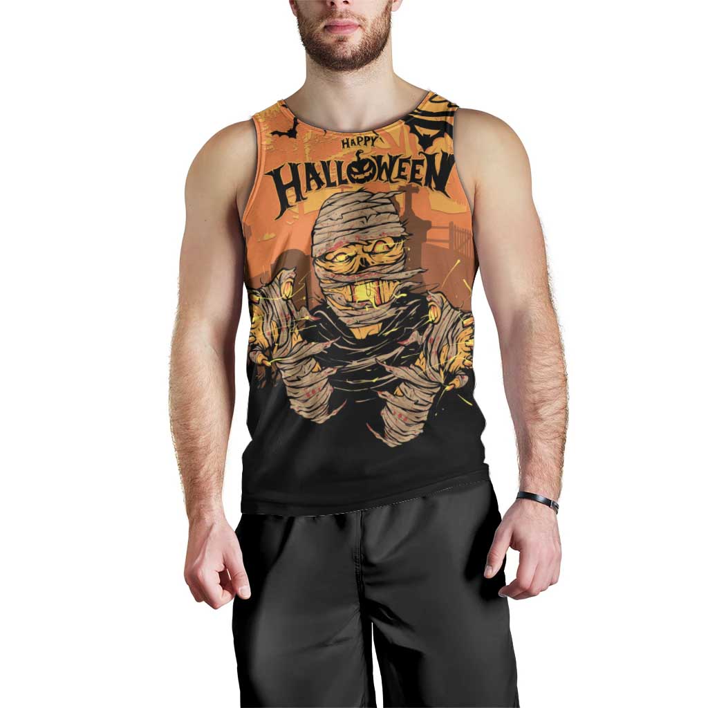 Personalized Halloween Egypt Mummy Men Tank Top Trick or Treat - Wonder Print Shop