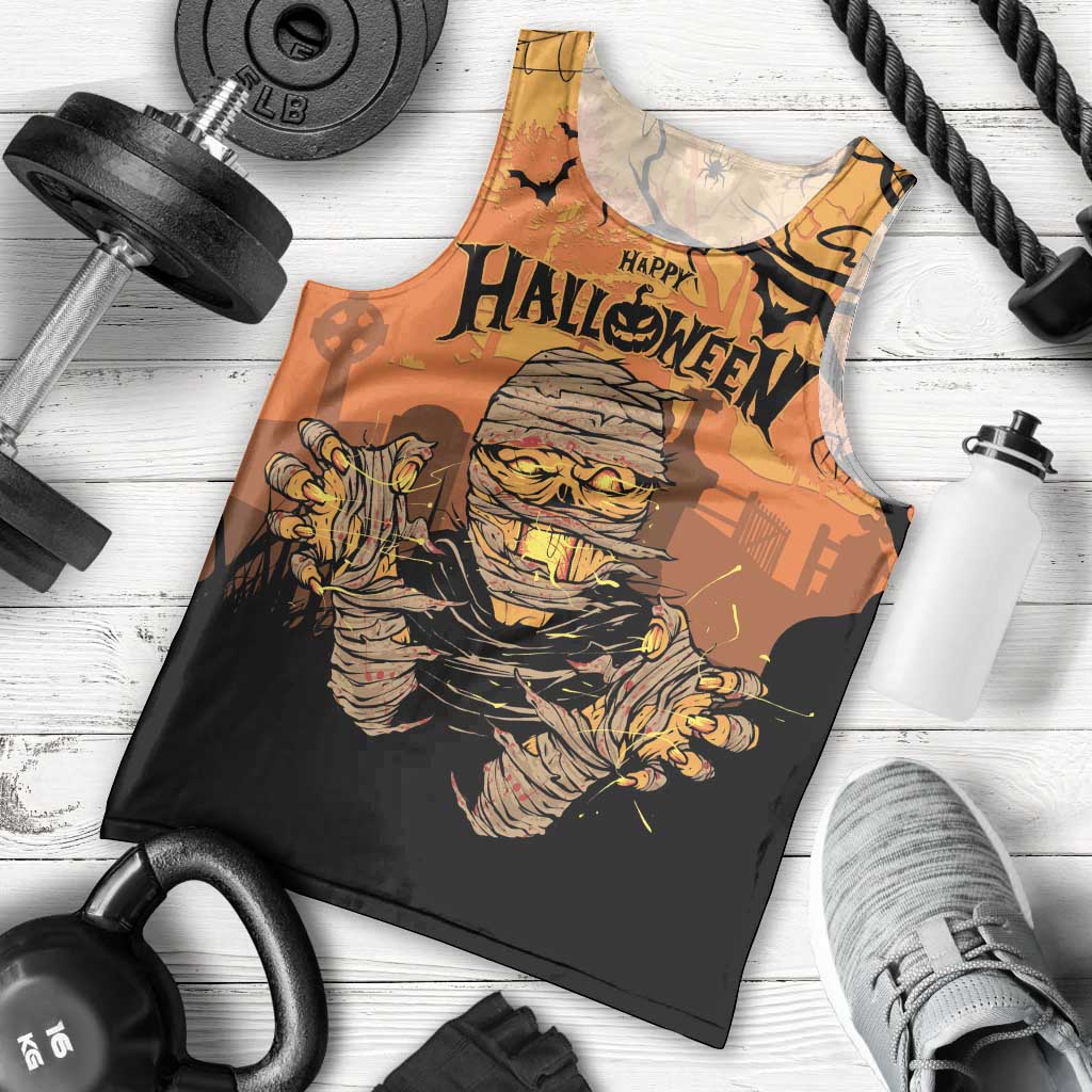 Personalized Halloween Egypt Mummy Men Tank Top Trick or Treat - Wonder Print Shop