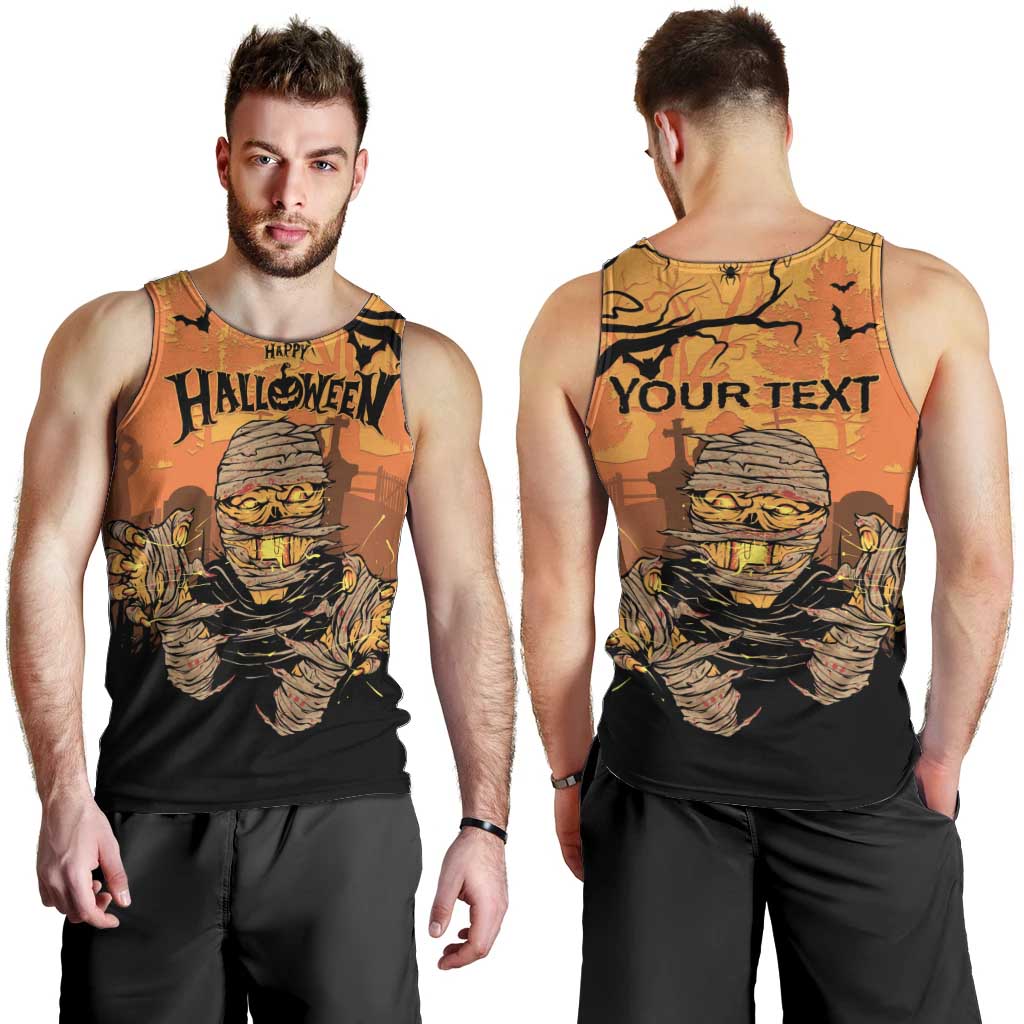 Personalized Halloween Egypt Mummy Men Tank Top Trick or Treat - Wonder Print Shop