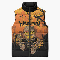 Personalized Halloween Egypt Mummy Sleeveless Puffer Jacket Trick or Treat - Wonder Print Shop