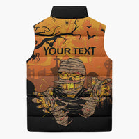 Personalized Halloween Egypt Mummy Sleeveless Puffer Jacket Trick or Treat - Wonder Print Shop