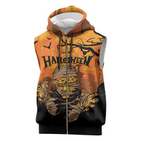 Personalized Halloween Egypt Mummy Sleeveless Zip Hoodie Trick or Treat - Wonder Print Shop