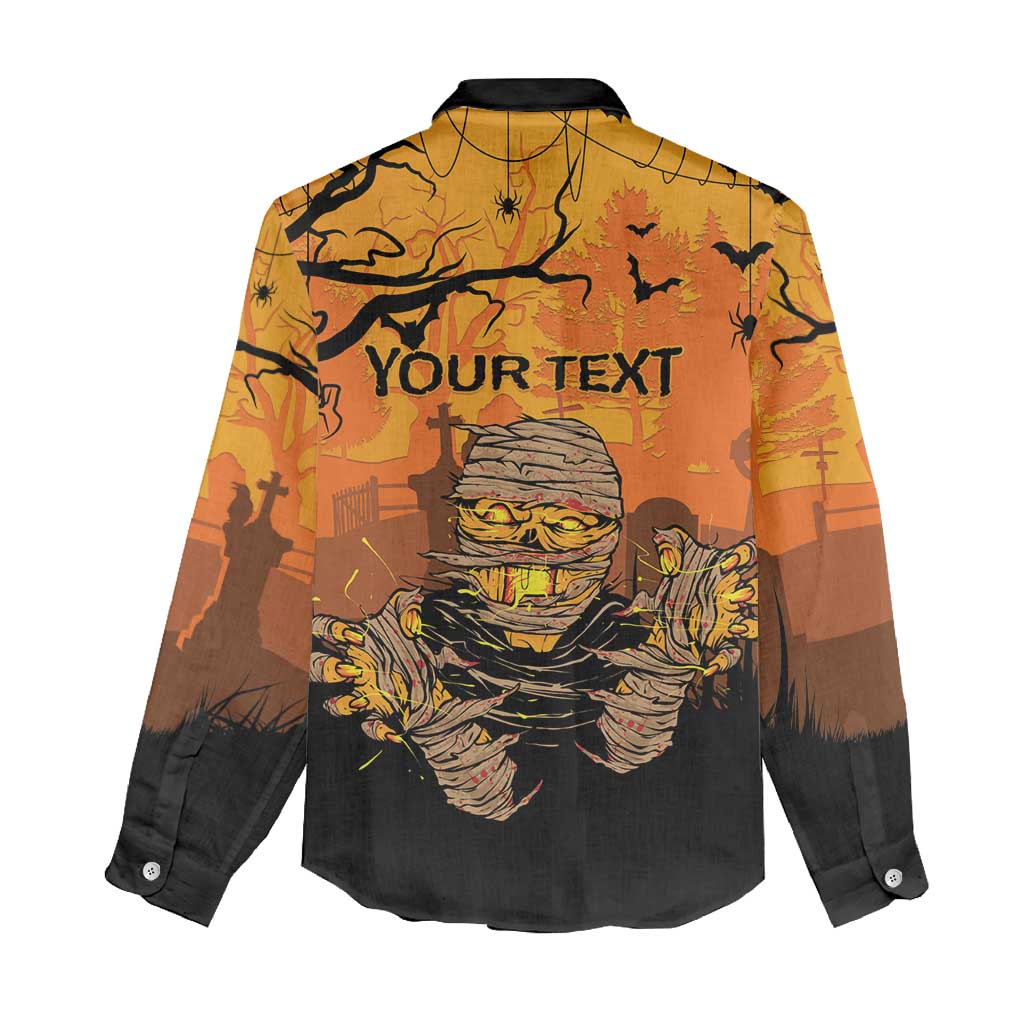 Personalized Halloween Egypt Mummy Women Casual Shirt Trick or Treat - Wonder Print Shop