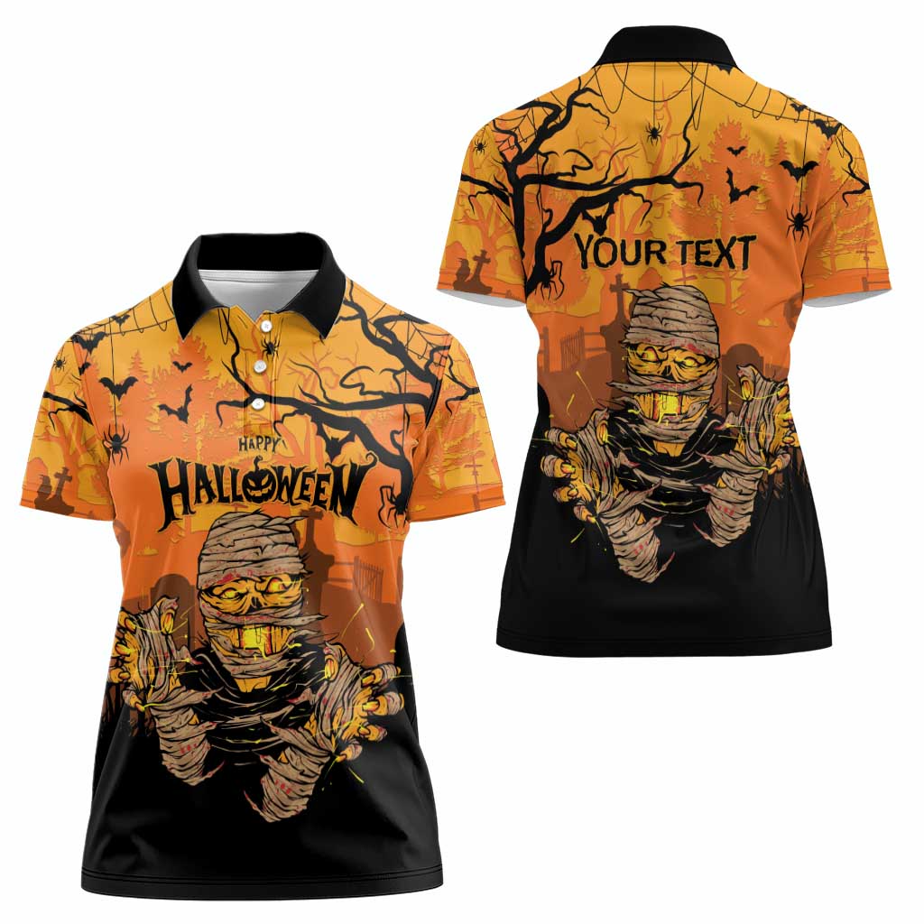 Personalized Halloween Egypt Mummy Women Polo Shirt Trick or Treat - Wonder Print Shop