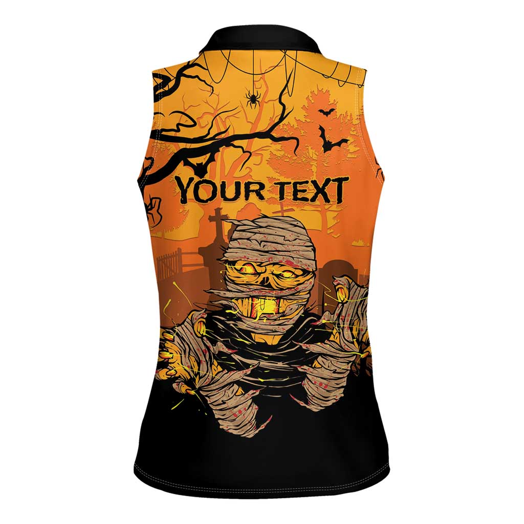 Personalized Halloween Egypt Mummy Women Sleeveless Polo Shirt Trick or Treat - Wonder Print Shop