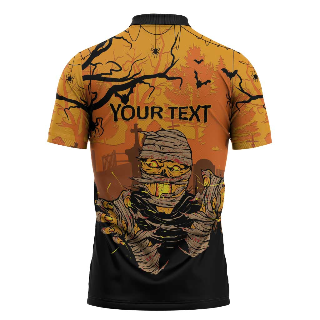Personalized Halloween Egypt Mummy Zipper Polo Shirt Trick or Treat - Wonder Print Shop