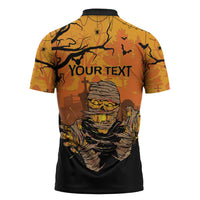 Personalized Halloween Egypt Mummy Zipper Polo Shirt Trick or Treat - Wonder Print Shop