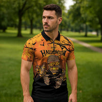 Personalized Halloween Egypt Mummy Zipper Polo Shirt Trick or Treat - Wonder Print Shop