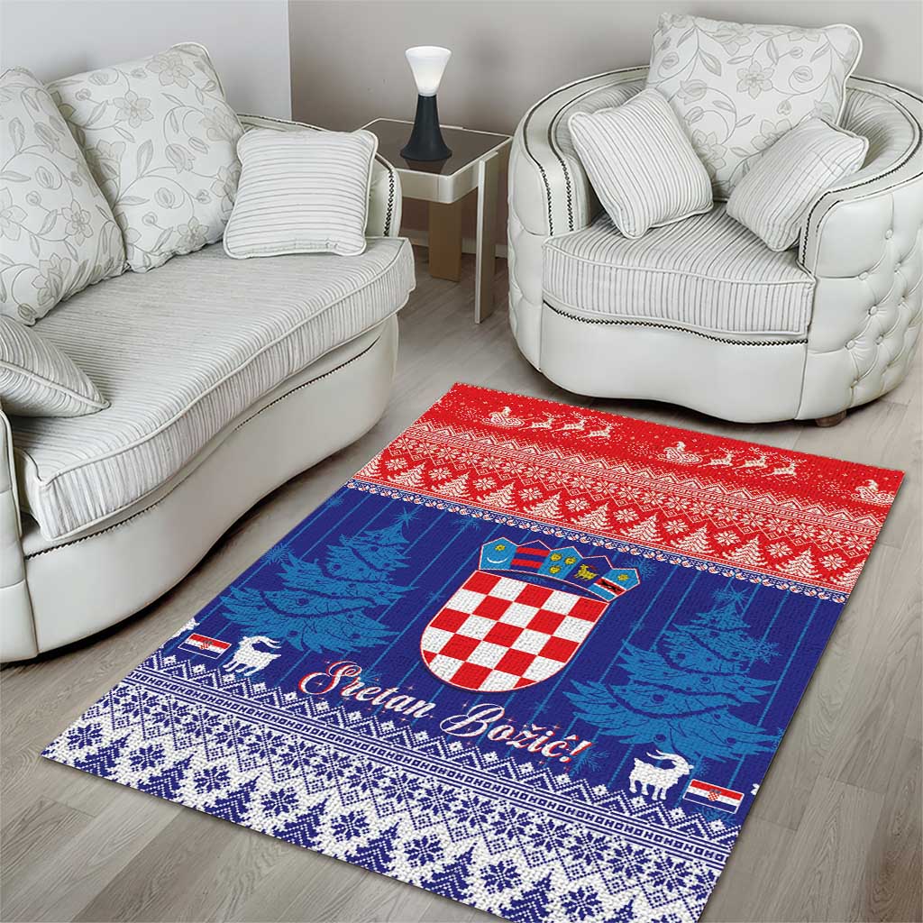 Croatia Christmas Area Rug Coat Of Arms Sretan Bozic - Wonder Print Shop