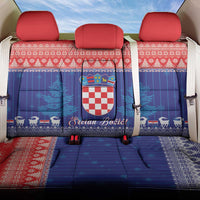 Croatia Christmas Back Car Seat Cover Coat Of Arms Sretan Bozic - Wonder Print Shop