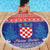 Croatia Christmas Beach Blanket Coat Of Arms Sretan Bozic - Wonder Print Shop