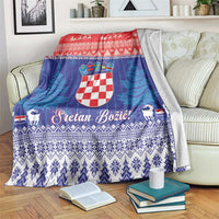 Croatia Christmas Blanket Coat Of Arms Sretan Bozic