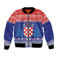 Croatia Christmas Bomber Jacket Coat Of Arms Sretan Bozic - Wonder Print Shop