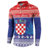 Croatia Christmas Button Sweatshirt Coat Of Arms Sretan Bozic - Wonder Print Shop