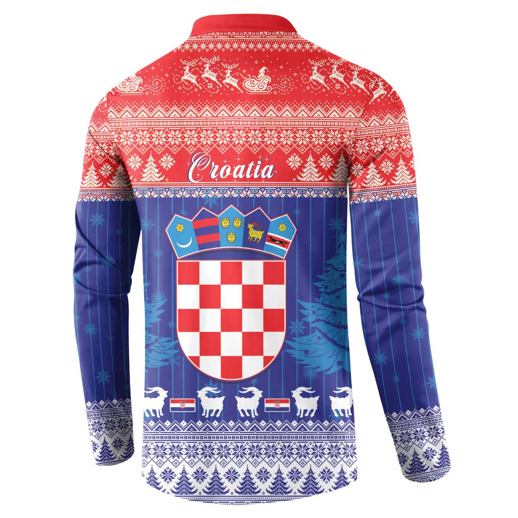 Croatia Christmas Button Sweatshirt Coat Of Arms Sretan Bozic - Wonder Print Shop