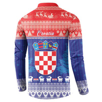 Croatia Christmas Button Sweatshirt Coat Of Arms Sretan Bozic - Wonder Print Shop