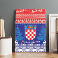 Croatia Christmas Canvas Wall Art Coat Of Arms Sretan Bozic - Wonder Print Shop
