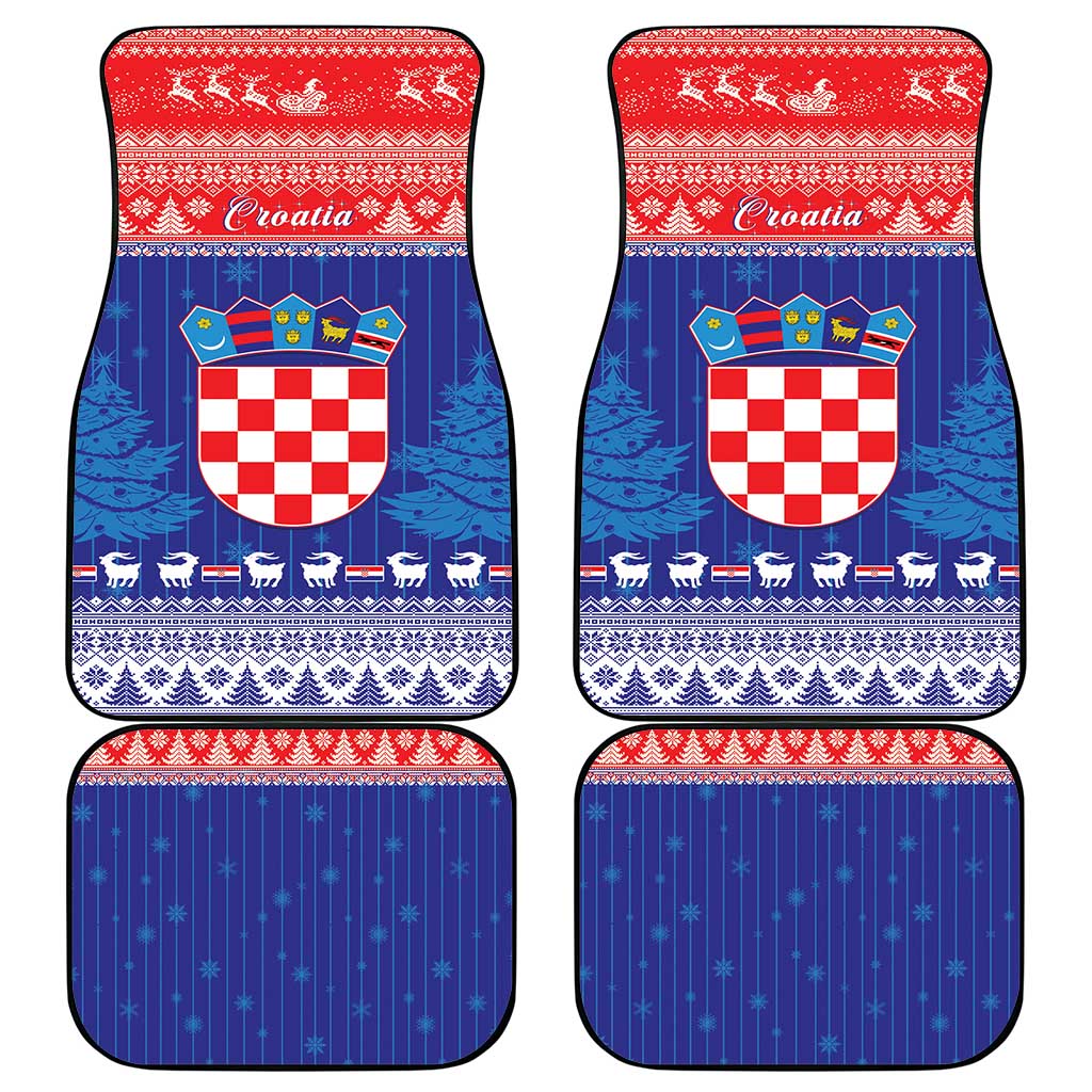 Croatia Christmas Car Mats Coat Of Arms Sretan Bozic - Wonder Print Shop
