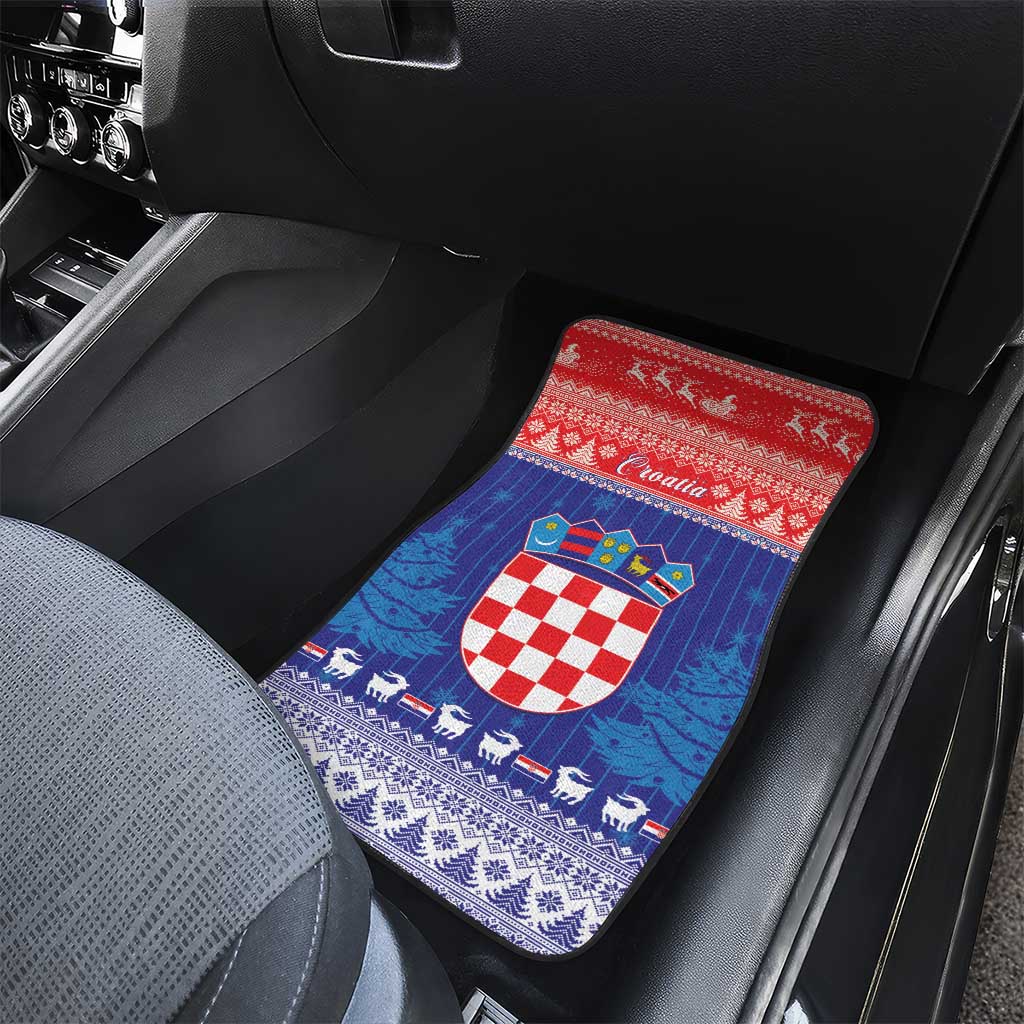 Croatia Christmas Car Mats Coat Of Arms Sretan Bozic - Wonder Print Shop