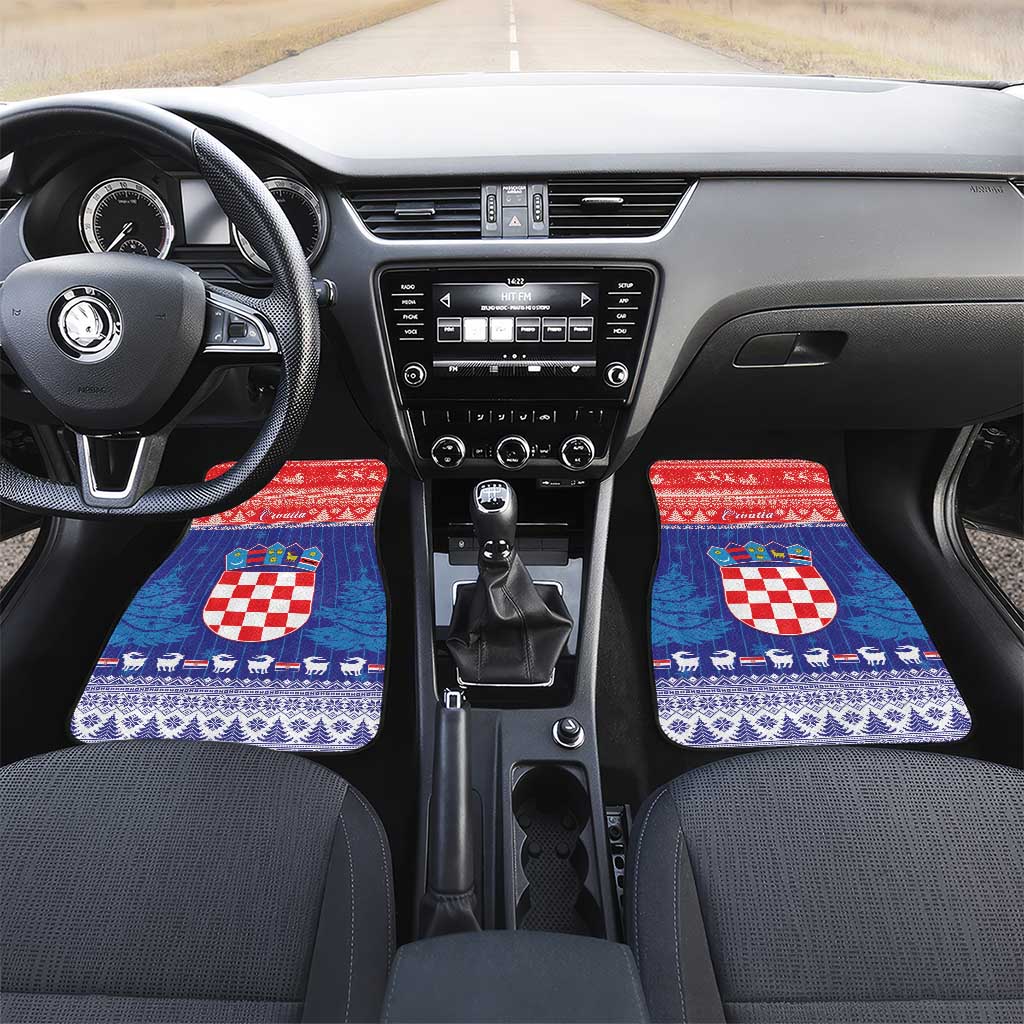 Croatia Christmas Car Mats Coat Of Arms Sretan Bozic - Wonder Print Shop