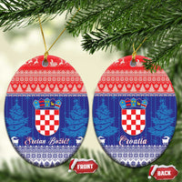 Croatia Christmas Ceramic Ornament Coat Of Arms Sretan Bozic - Wonder Print Shop