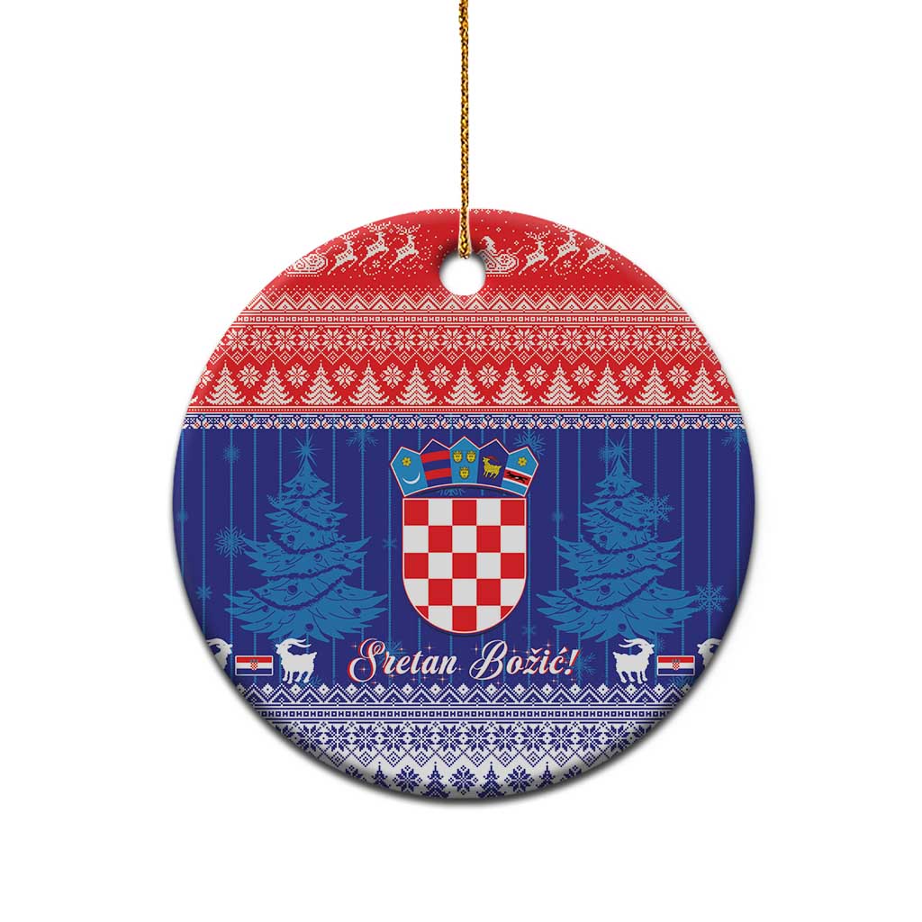 Croatia Christmas Ceramic Ornament Coat Of Arms Sretan Bozic - Wonder Print Shop