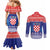 Croatia Christmas Couples Matching Mermaid Dress and Long Sleeve Button Shirt Coat Of Arms Sretan Bozic