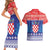 Croatia Christmas Couples Matching Short Sleeve Bodycon Dress and Hawaiian Shirt Coat Of Arms Sretan Bozic - Wonder Print Shop