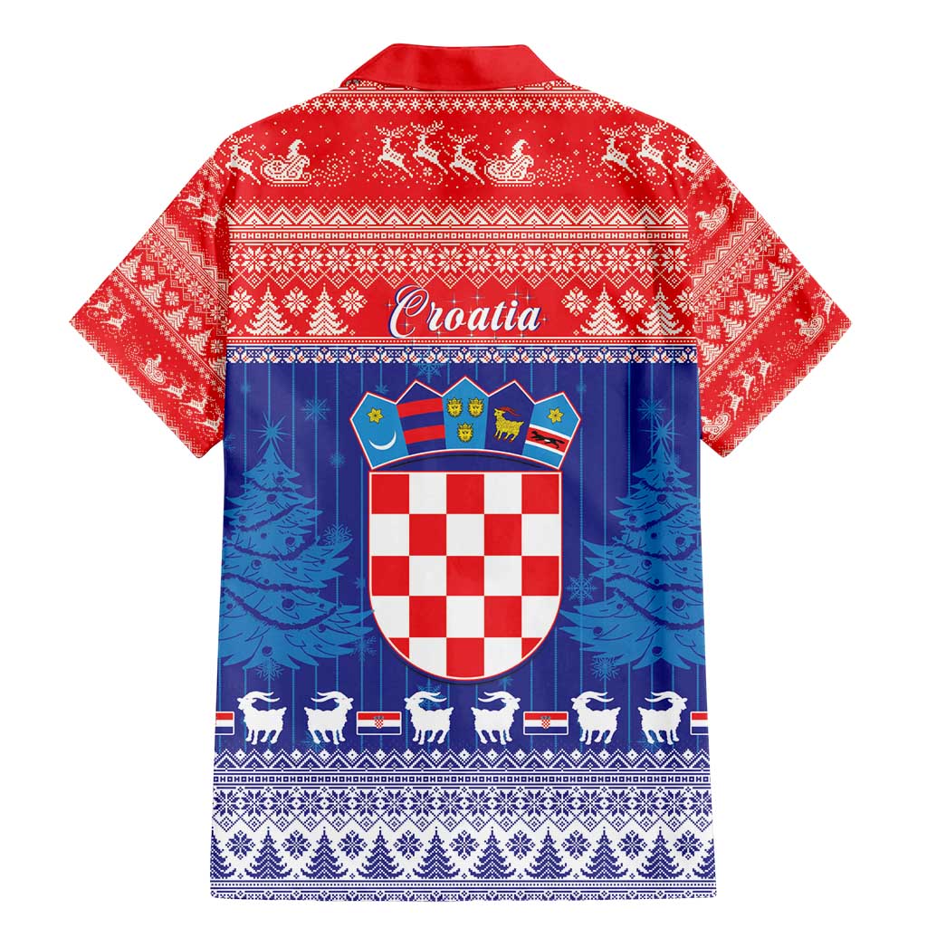 Croatia Christmas Family Matching Mermaid Dress and Hawaiian Shirt Coat Of Arms Sretan Bozic - Wonder Print Shop