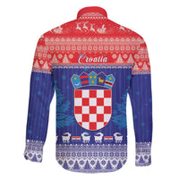 Croatia Christmas Family Matching Off The Shoulder Long Sleeve Dress and Hawaiian Shirt Coat Of Arms Sretan Bozic - Wonder Print Shop