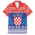 Croatia Christmas Family Matching Off Shoulder Maxi Dress and Hawaiian Shirt Coat Of Arms Sretan Bozic - Wonder Print Shop