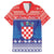 Croatia Christmas Family Matching Short Sleeve Bodycon Dress and Hawaiian Shirt Coat Of Arms Sretan Bozic - Wonder Print Shop