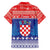 Croatia Christmas Family Matching Short Sleeve Bodycon Dress and Hawaiian Shirt Coat Of Arms Sretan Bozic - Wonder Print Shop