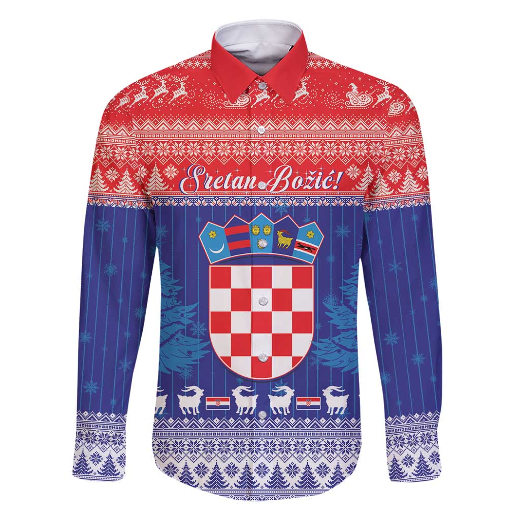 Croatia Christmas Family Matching Tank Maxi Dress and Hawaiian Shirt Coat Of Arms Sretan Bozic - Wonder Print Shop