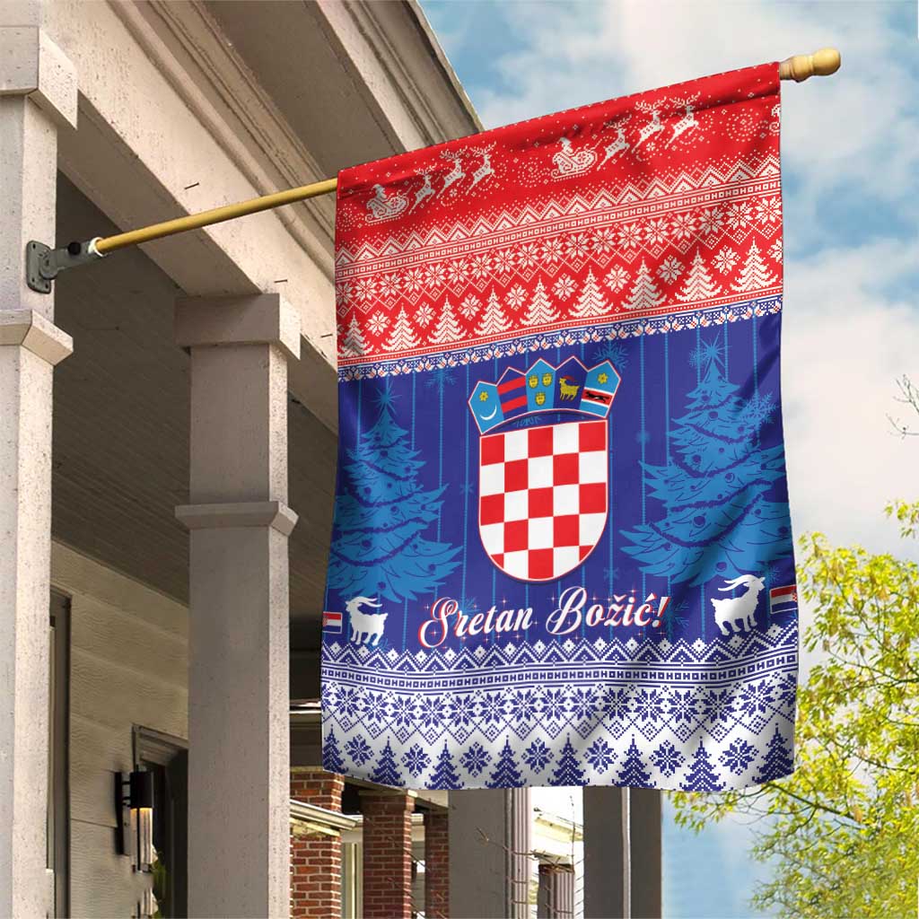 Croatia Christmas Garden Flag Coat Of Arms Sretan Bozic - Wonder Print Shop