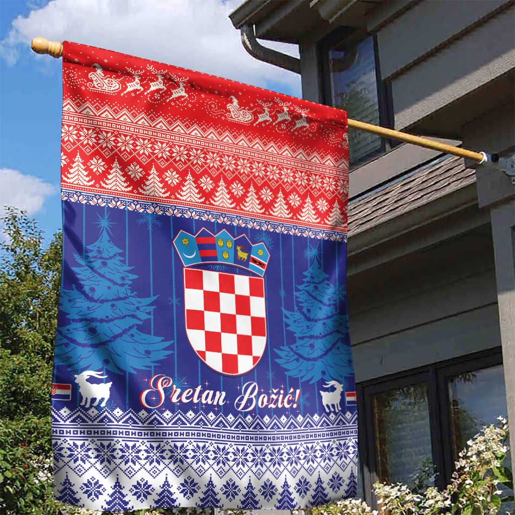 Croatia Christmas Garden Flag Coat Of Arms Sretan Bozic - Wonder Print Shop