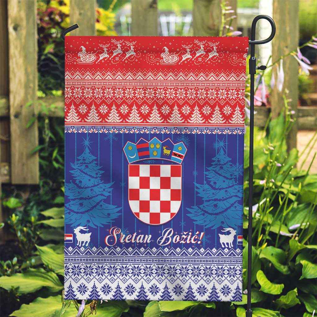 Croatia Christmas Garden Flag Coat Of Arms Sretan Bozic - Wonder Print Shop