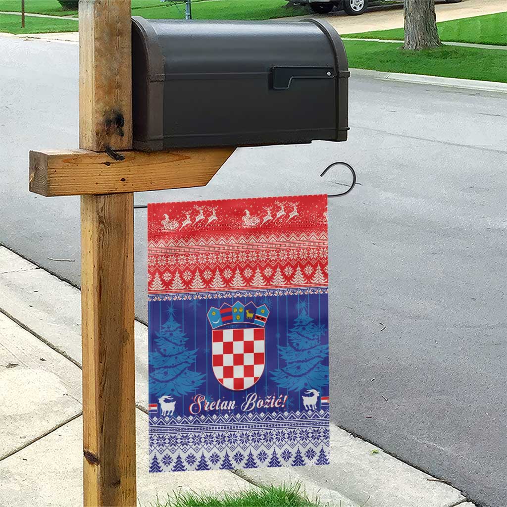 Croatia Christmas Garden Flag Coat Of Arms Sretan Bozic - Wonder Print Shop